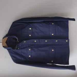 J. Crew Navy Utility Jacket with Gold Accents